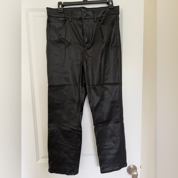 Express Denim - Express Women’s Black Faux Leather Straight Jeans